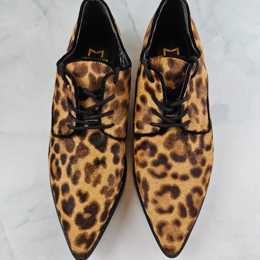 Marc‎ Fisher Ltd. Women's Finna Pointed Toe Derby, leopard print, size 7.5